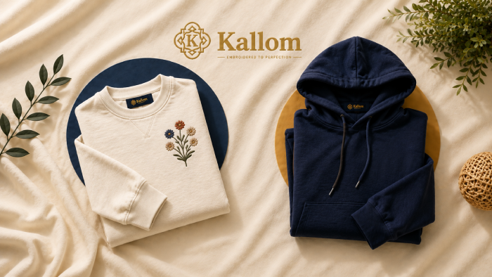 Kallom unisex sweatshirt and hoodie side by side Kallom unisex sweatshirt and hoodie side by side