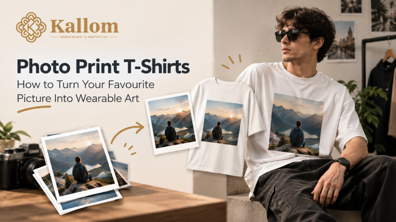 Photo print t-shirt showcasing a favourite picture turned into wearable art