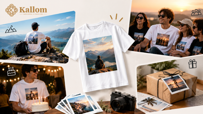 Photo print t-shirt with a personalised picture, ideal for birthdays and special occasions