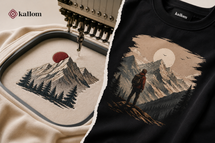 Difference between embroidery and printing Difference between embroidery and printing