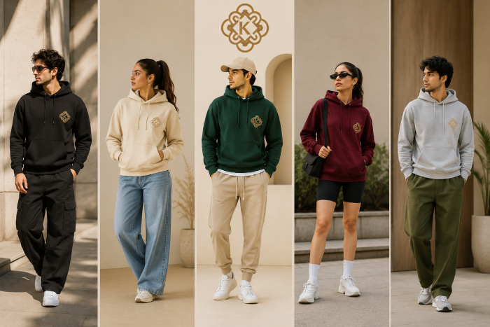 How to Pair Hoodies With Bottoms in 2026 Mens oversized hoodie paired with slim joggers, jeans and cargo trousers, 2026